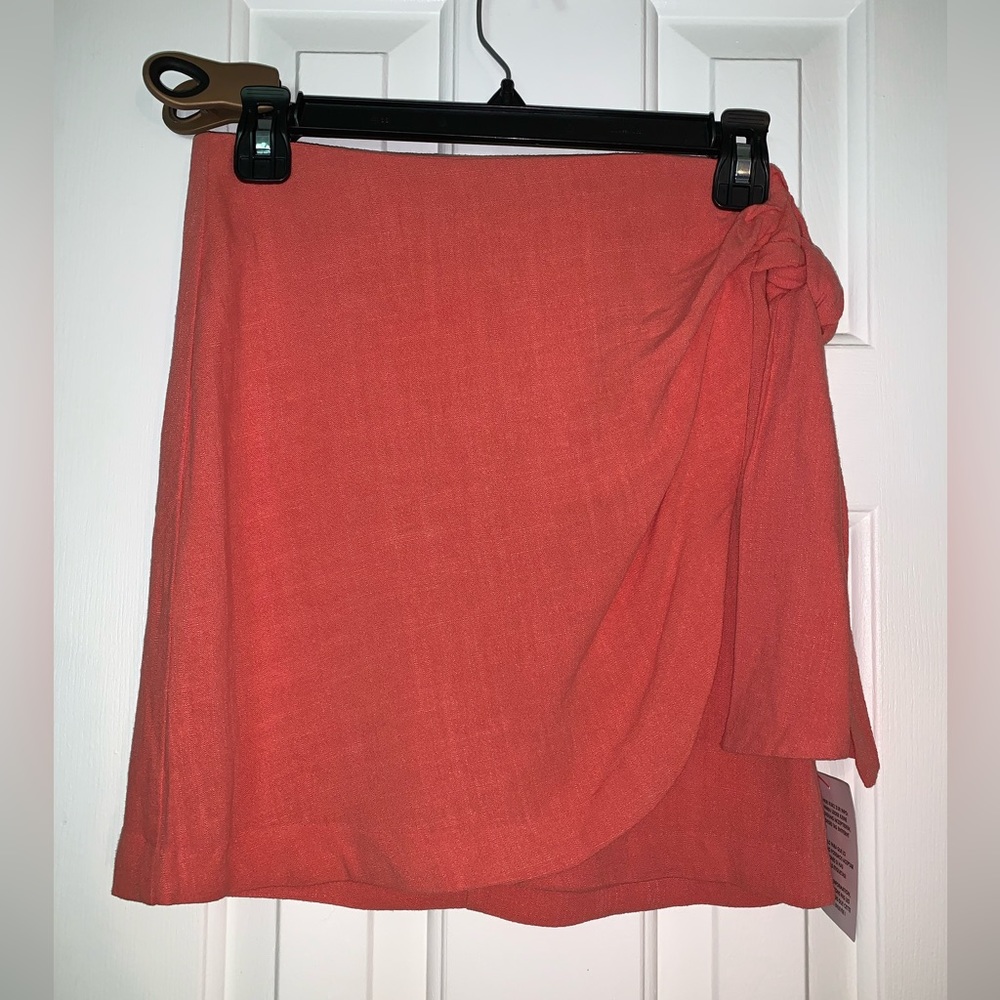 asos wrap skirt in orange size 6